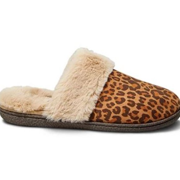 NWT Suede Faux Fur Mule Slippers - Size Medium - Picture 4 of 6